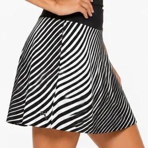 PUMA Sport Lifestyle Black White Striped Athletic Skort Women’s Size 8 thumbnail 2