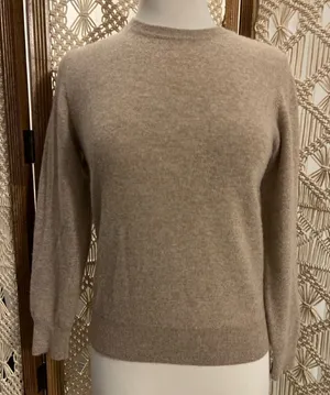 Quince Mongolian Cashmere Tan Women's Sweater thumbnail 1