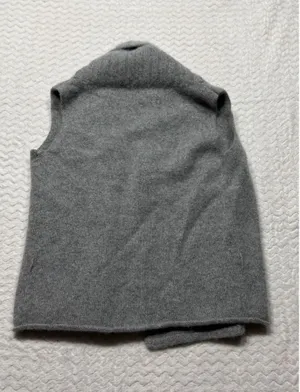 Theory Womens 100% Cashmere Open Front Shawl Collar Vest Heather Gray P 60878716 thumbnail 1