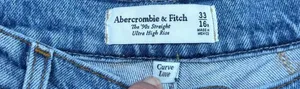 Abercrombie & Fitch The 90s Straight Ultra High Rise Jeans Size 33 16R thumbnail 4