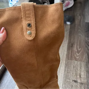 UGG Tan Heeled Suede Boots thumbnail 4