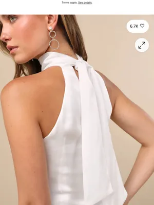 Lulus Infinite Admiration White Satin Halter Mini Dress White Size Medium thumbnail 2