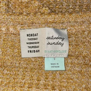 Anthropologie Saturday Sunday Waffle Knit Top Thermal Ruffle Split Back Fall thumbnail 4