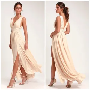 Lulus Heavenly Hues Blush Maxi Dress Bridesmaid Wedding Prom Size‎ Small thumbnail 2