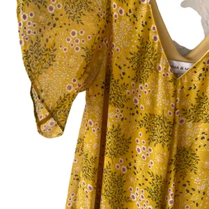 Emma & Michele Small Yellow Floral Flutter Sleeve‎ Maxi Dress Kentucky Derby thumbnail 4