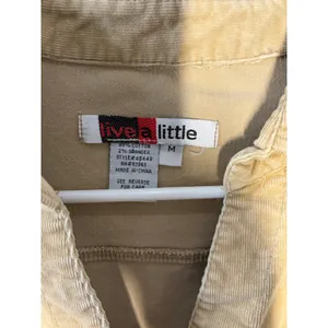 Vtg Y2K Live A Little Corduroy Beige Jacket Gilmore Girls Phoebe Sz M thumbnail 3
