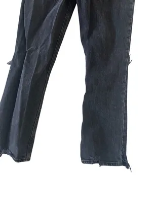ABERCROMBIE & FITCH 90s Straight Ultra High Rise Black Distressed Jeans Sz 25/0 thumbnail 3