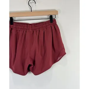Lululemon Womens Shorts Red Hotty Hot Low Rise Lined Running Gym Size 8 Tall thumbnail 9