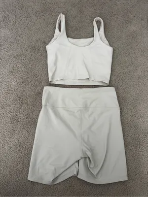 Ribbed Bike Short and Cropped Tank set thumbnail 3