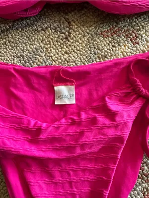 NWOT L*Space Camellia chain link texture bikini set bright fuschia small thumbnail 3