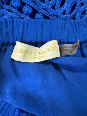 Ramy Brook Royal Blue Crochet Fringe Trim Maxi Skirt thumbnail 6