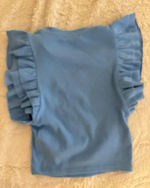 ZARA Blue Ruffle Top thumbnail 3