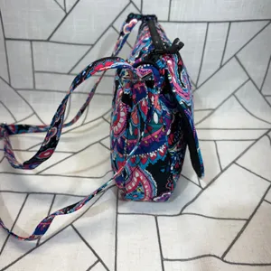 Vera Bradley Crossbody Bag Small Midnight Blues Paisley Quilted Cotton Turnlock thumbnail 8