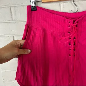 FP Movement By Free People Can’t Handle This Pink Ribbed Lace Up Shorts Size S thumbnail 4