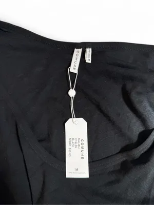 COMUNE "Malibu" Black Long Sleeve Scoop Neck Top thumbnail 3