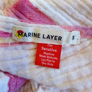 MARINE LAYER Tiered V-neck‎ Stripe Maxi Dress Gauzy Airy size Small Pink thumbnail 6