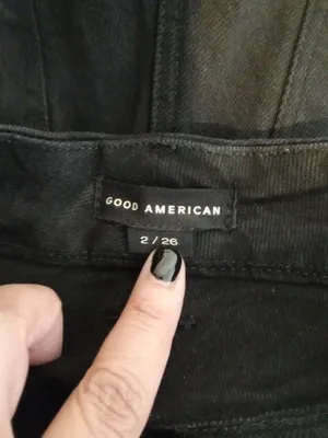 Good American Black Good Petite Straight Mid Rise Jeans Viscose Blens Womens 26 thumbnail 2