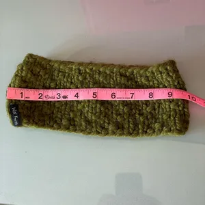 WW Knits Olive Green Chunky Hand Knit Wool Headband Ear Warmer One Size thumbnail 4