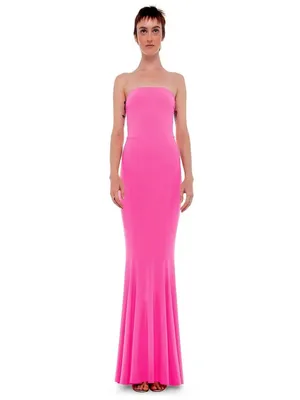 Norma Kamali Strapless Fishtail Gown in Orchid Pink XXSmall Womens Maxi thumbnail 10