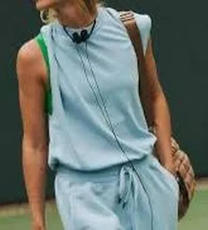 Free People Throw and Go Jumpsuit in baby blue . NWOT, size medium . thumbnail 1