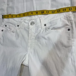 7 For All Mankind Classic White Flare Women's Jeans with Silver Sequins thumbnail 7