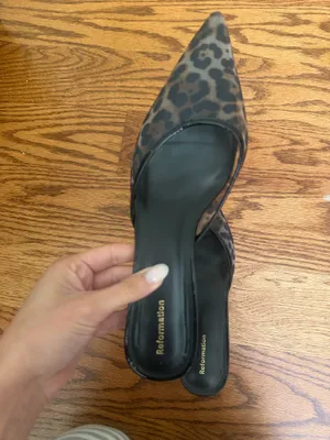 Reformation Kitten Heels Wilda Black Mesh  thumbnail 8