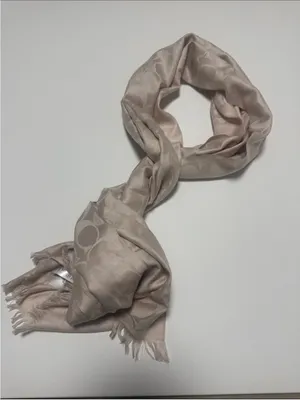 Coach Women's Signature Scarf Taupe Silk Blend thumbnail 1
