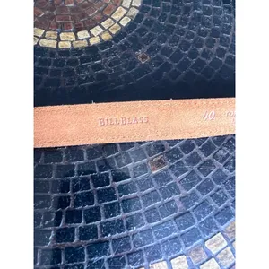 Women's Bill Blass Brown Leather Belt with Gold Buckle thumbnail 2