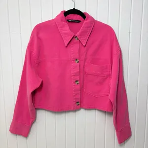 ZARA CROPPED COTTON Pink Jacket‎ /Over shirt Size M thumbnail 1