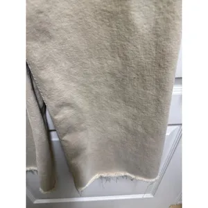 Zara High Waisted Wide Leg Pants Womens US 4 Beige Sand Raw‎ Hem Cropped thumbnail 10