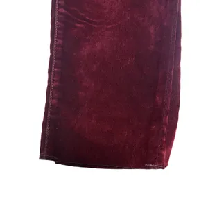 We The Free Stella Velvet Skinny Pants Red Hue Raw Hem Button Fly 29 thumbnail 7