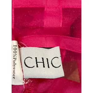 ChicWish Pink Dress with Solid & Sheer Checkered Overlay Halter Ruffle Neck Sz M thumbnail 9
