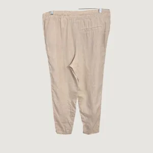 HM LOGG Womens 100% Linen Drawstring Tapered Pants Beige Size 12 0690936 1 thumbnail 5
