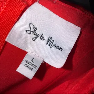 Sky to Moon - NWOT Red Satin Chemise Dress - Size Large thumbnail 5