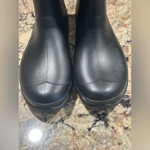 Kamik Lace Up Black Rain Boots Tall Boot Size 10 Ribbon Bow Back thumbnail 3