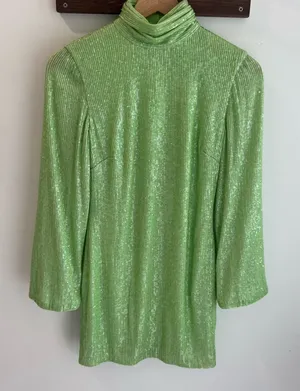 One33 Social Lime‎ Green Sequin Mini Dress Size 2 thumbnail 1