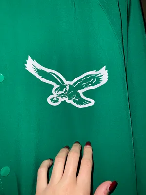 Jackson NFL Philadelphia Eagles Kelly Green Varsity Jacket thumbnail 3