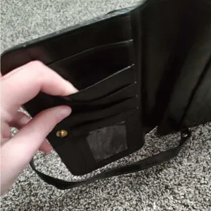 Black Shoulder Crossbody Wallet Bag Purse thumbnail 6