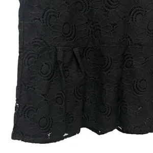 Loft Black Lace Short Sleeve Shirt Top Size Medium thumbnail 6