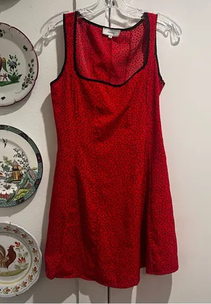 Rihoas Red Hearts Square Neck Mini Dress thumbnail 1