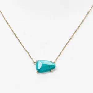 Kendra Scott Isla Turquoise Stone and Gold Chain Necklace thumbnail 2