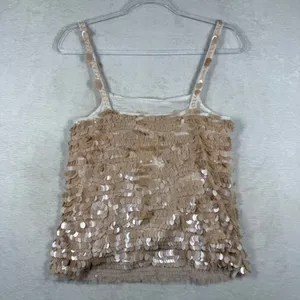 Free People Iridescent Pink Ivory Sequin Camisole Top OB2255068 XS NEW‎ thumbnail 8