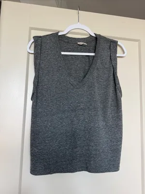 FP Movement by Free People Charcoal Sleeveless V-Neck Tank Top, Size S thumbnail 3
