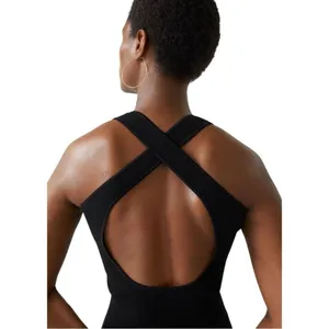 & OTHER STORIES Fitted Black‎ Ribbed Open Back Midi Dress Size Small thumbnail 3