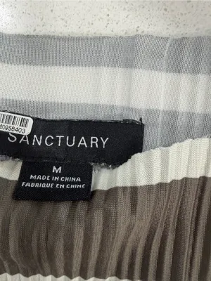 Sanctuary green and White Striped Pleated Crewneck Tank thumbnail 2