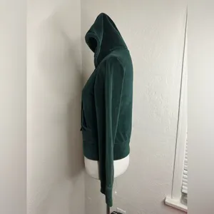 Gazoz USA Forest Green Velour Zip-Up Hoodie Small thumbnail 5