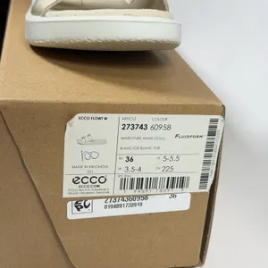 ECCO Size-5.5 Womens‎ Sandal Slide Flowt White Gold thumbnail 4