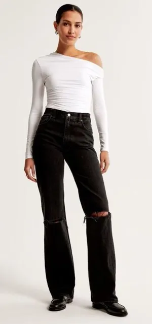✨Abercrombie & Fitch High Rise 90s Relaxed Black Sz 27/4L Jeans✨ thumbnail 1
