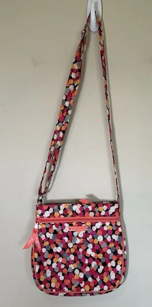 Vera Bradley Pixie Confetti Petite Double Zip Hipster‎ Cross Body Purse #14497 thumbnail 1