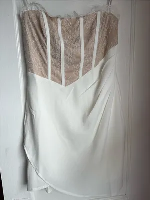 Angel Biba White Lace Corset Mini Dress NWT Size US Small (AU 8) thumbnail 4